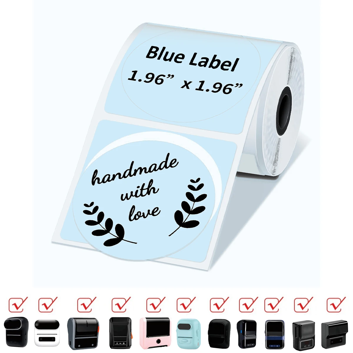 2in x 2in (50mm x 50mm) round color label paper, suitable for portable printers SK58/SK20/SK35/SK45/M110, barcode/address/mail