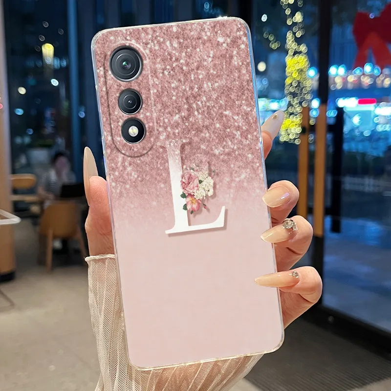 Clear Silicone Luxury Phone Case with Elegant Letter Design - Soft TPU Back Cover
