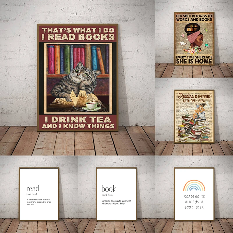 Vintage Reading Poster: The Perfect Wall Art for Book Lovers and Cozy ...