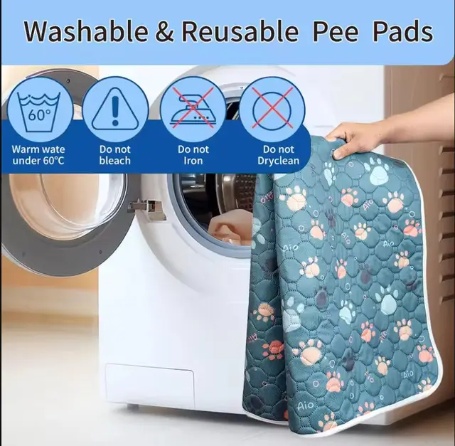 1pcs Cute Waterproof Pet Pee Pad Washable Puppy Training Pad Mat Reusable Anti-Slip Pee Pad Blanket Absorbent Diaper for Dog Cat 2