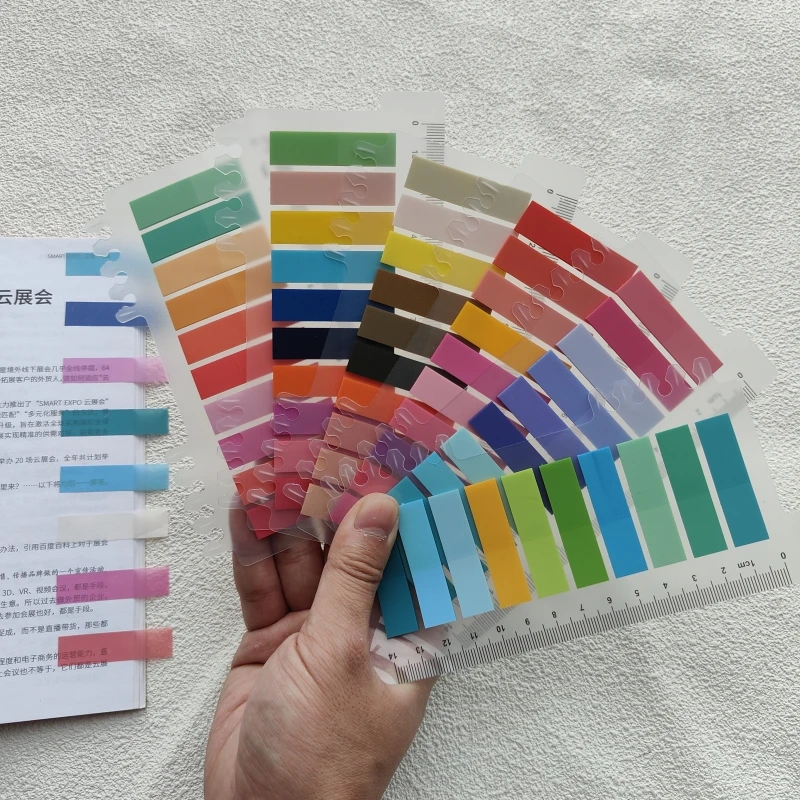 1200 Sheets Morandi Solid Color Index Memo Pad Loose-leaf Sticky Notes Page Flag Markers Book Tabs Sticker Stationery Supplies 5