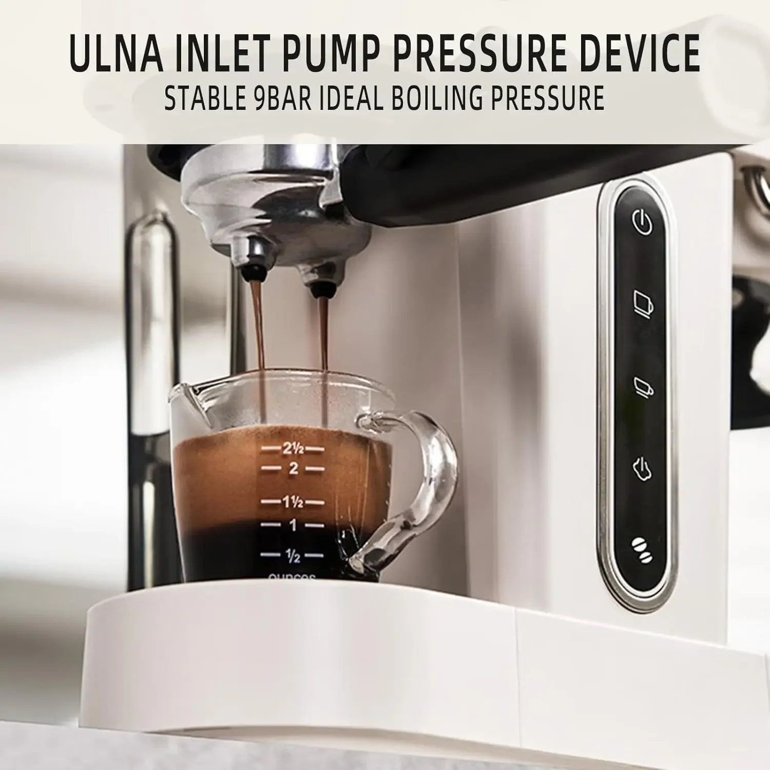 AC510 15Bar Semi Automatic Espresso Machine With Grinder & Steam Wand,3-in-1 Compact Espresso Coffee Maker With 28 oz Removable 5