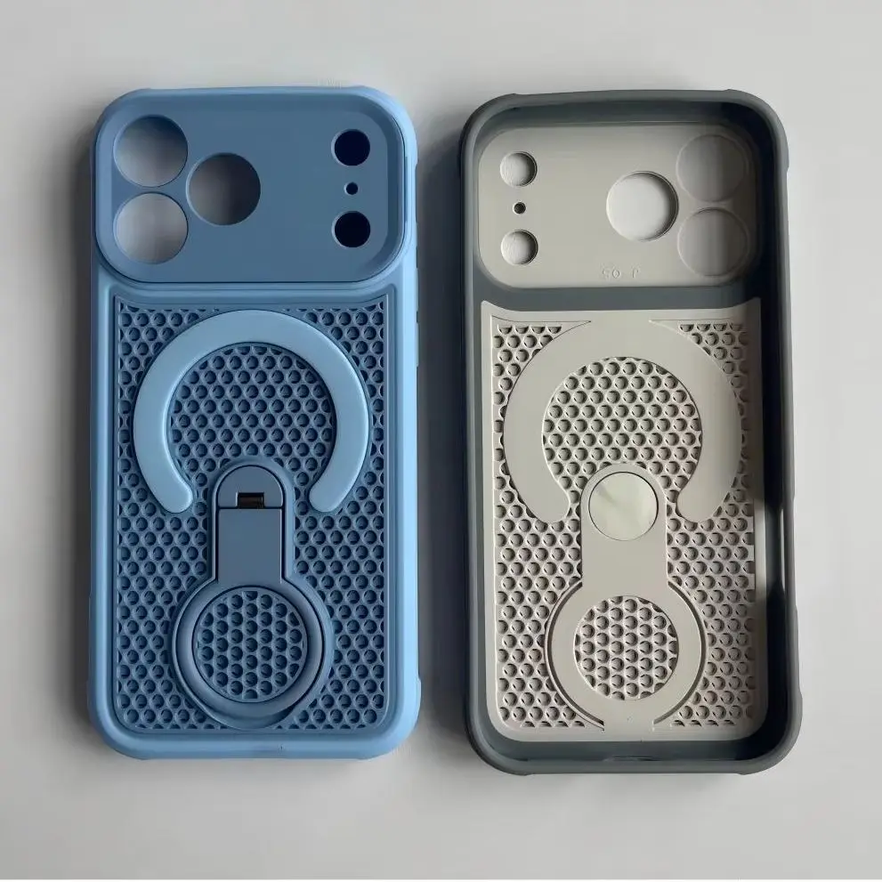 Enhanced Cooling 360° Magnetic Phone Case with Breathable Heat Dissipation and Bracket Design
