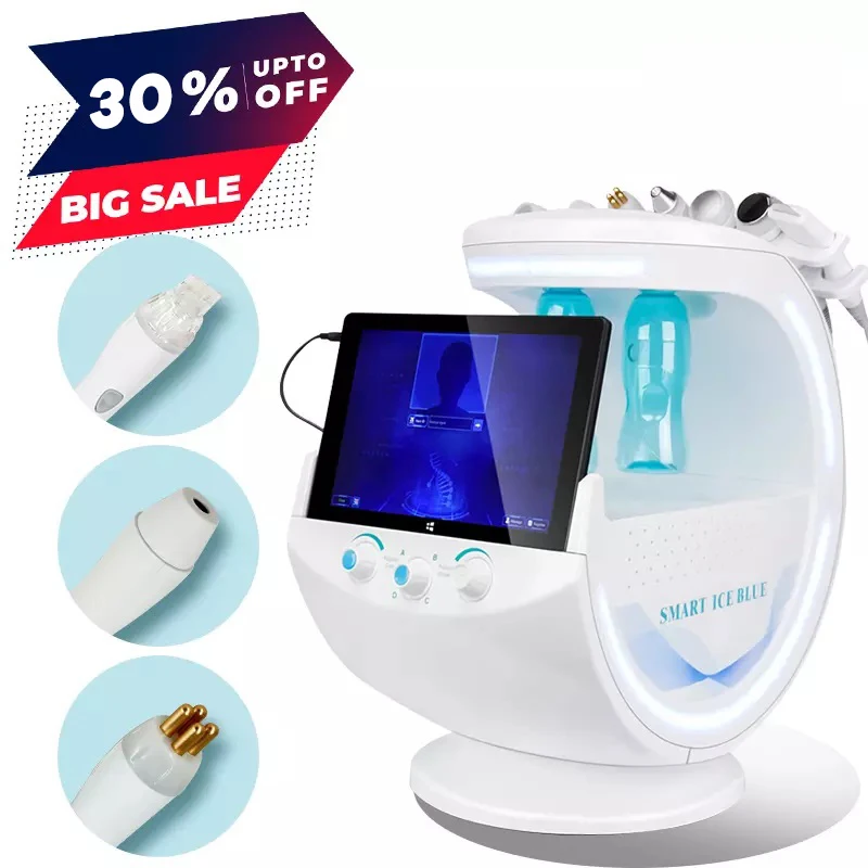 Professionale 7 In 1 Smart Ice Blue Skin Analysis Machine Cura Della Pelle Analizzatore Facciale Cura Del Viso Dispositivo Di Rimozione Del Pigmento A