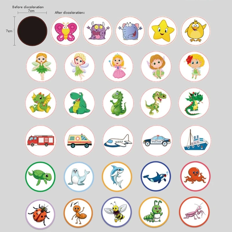 5Pcs Potty Training Stickers Animals Toilet Targets Reusable
