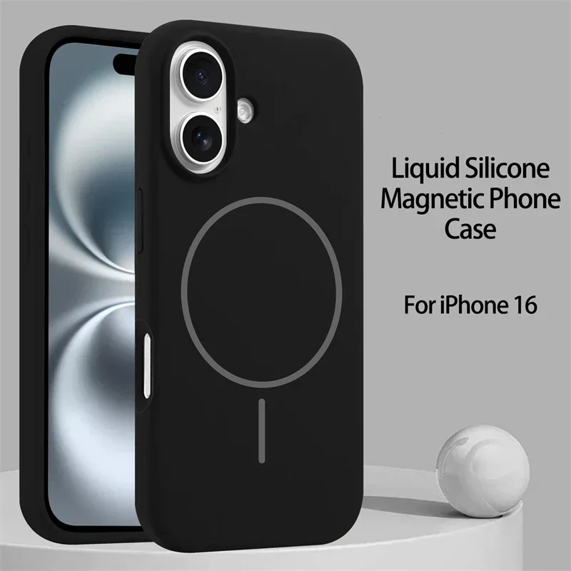 Luxury Liquid Silicone Magnetic Wireless Charging Soft Case Cover