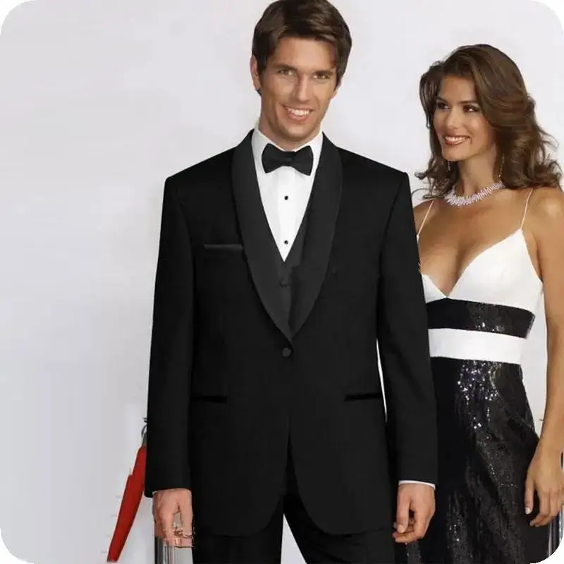 

Black Custom Made Wedding Suits for Men Business Formal Groom Wear Prom Costume Male Suit Slim Blazer Tuxedos Jacket Pants Vest