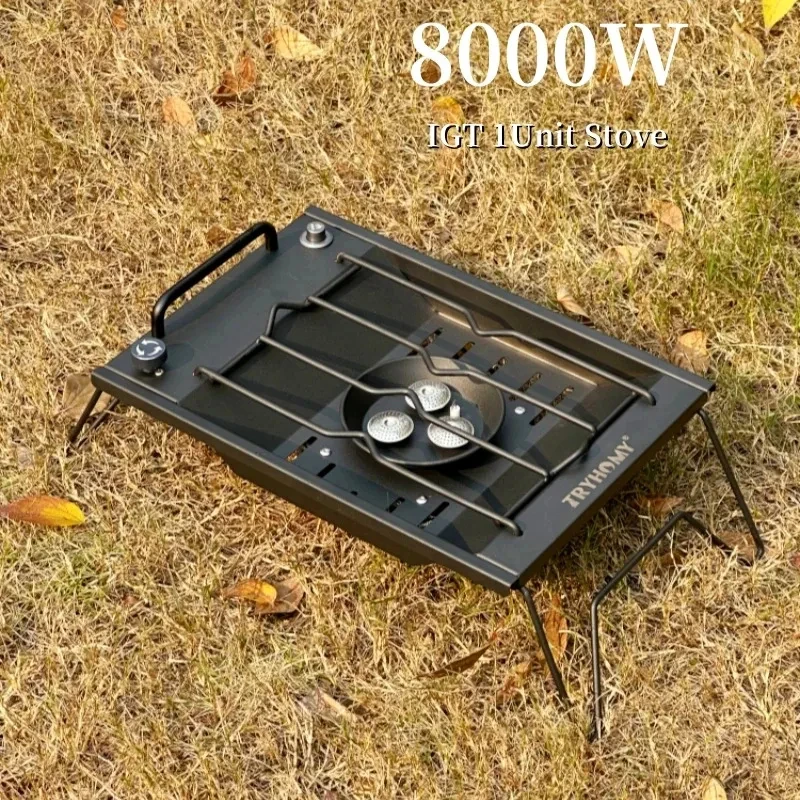 8000W IGT Gas Sinking Stove 3 Burner Stainless Steel Portable Camping Stove Desktop Brazier Grill Windproof Butane Propane image 3