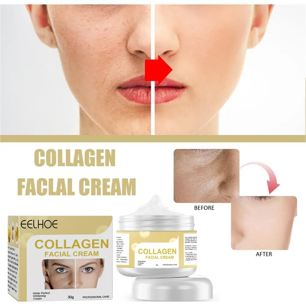 Anti-Aging-Kollagencreme, Anti-Aging-Gesichtsfeuchtigkeitscreme, feuchtigkeitsspendende und aufhellende Tages- und Nachtcreme mit straffendem Vitamin E_voghion.com