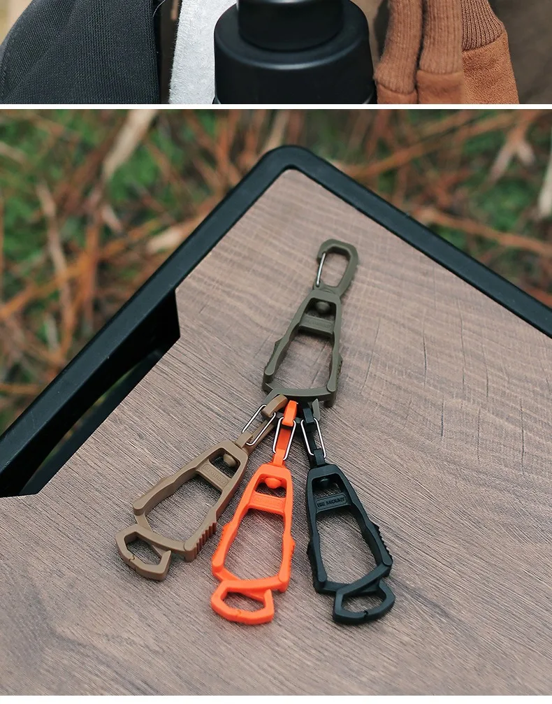 4 teile/paket Outdoor Camping Wandern Tragbare Kunststoff Handschuh Clip Taktische Kunststoff Karabiner – Detail 12