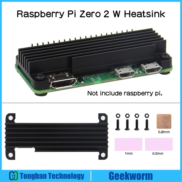 Geekworm Raspberry Pi Zero 2 W Case Heatsink Kit, Raspberry Pi