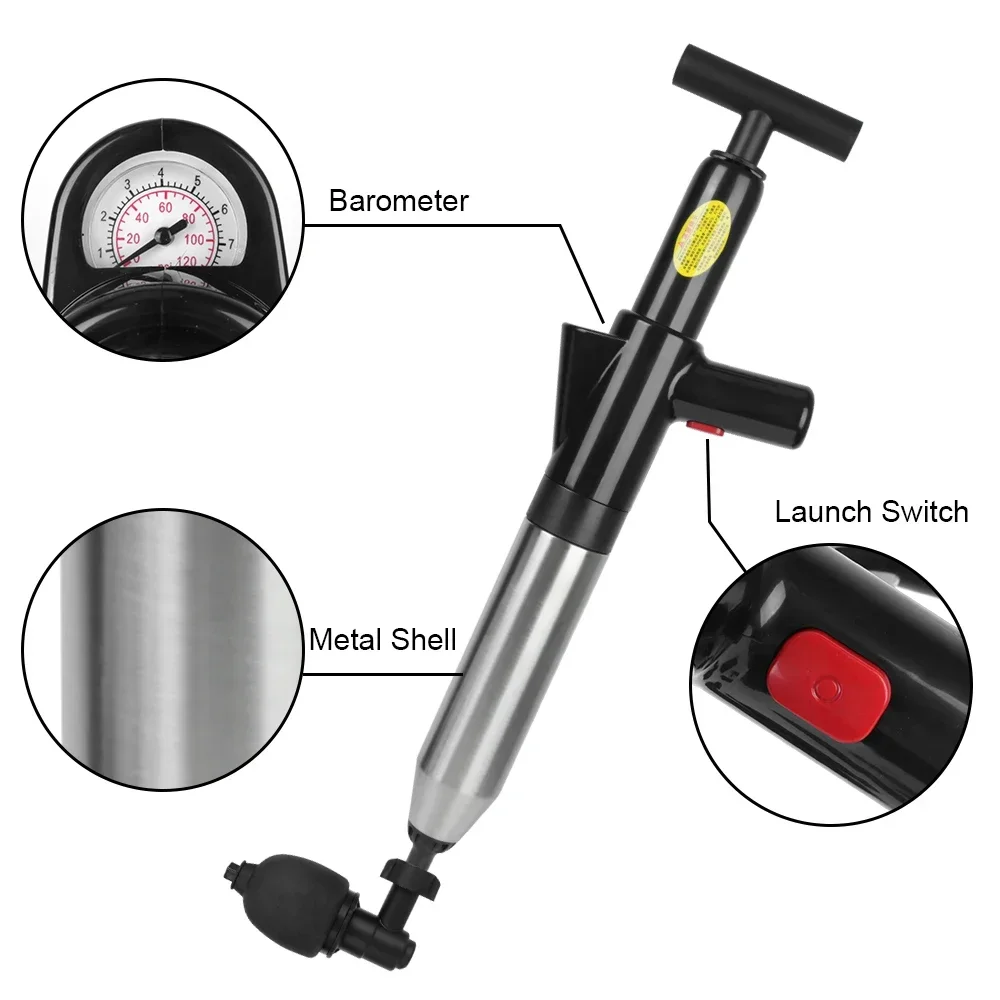 Toilet Plunger High Pressure Drain Plunger Dredge Clog Remover Sewer Pipe Unblocker Air Drain Blaster toilet plunger
