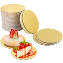 

10pcs 3mm Thicken Gold Round Cake Base Mat Board Paper Mousse Pad Card Cupcake Dessert Display Tray Birthday Party Supplies