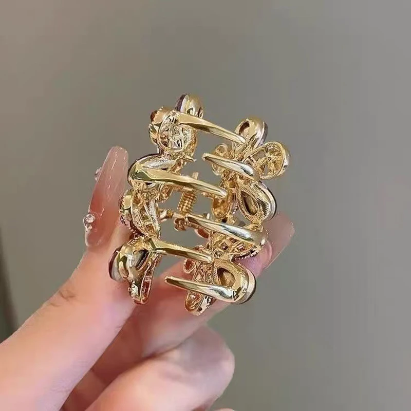 Exquisite lila Kristall Strass Blume kleine Haarspange High-End-Damen Pony seitliche Haarklammer koreanischen Stil Haarschmuck – Detail 4