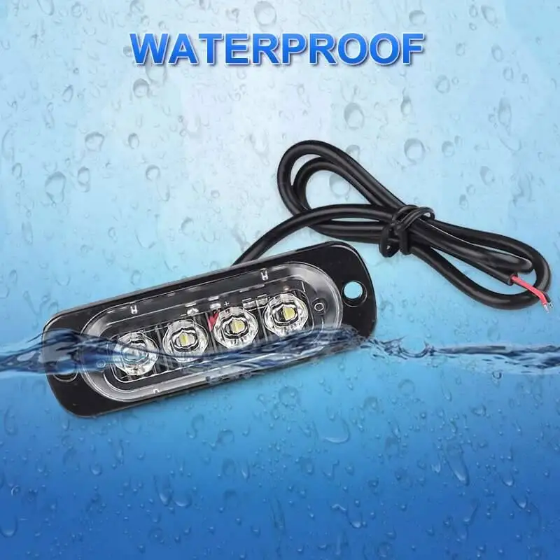 LED Warning Grill No Strobe Breakdown Emergency 4LED 12V Trailer Beacon Lamp LED Side Light For Car Truck Strobe Light