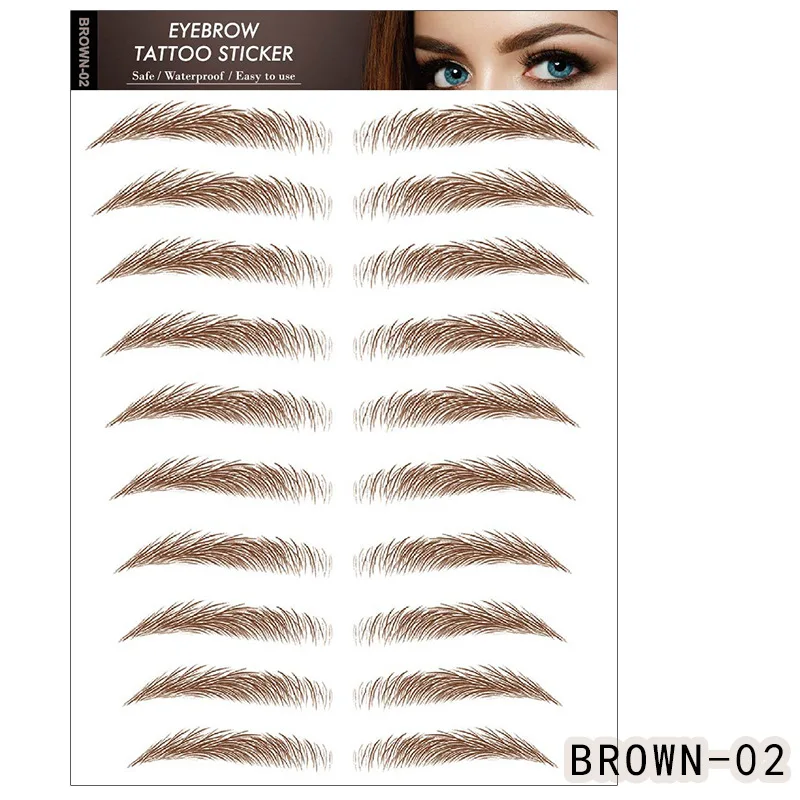 6D Eyebrows Sticker Water Transfer Hair-like Eye Brow Tattoo Sticker Waterproof Long Lasting Fake Eyebrow Cosmetics Makeup Tools tattoo sticker makeup stickers makeup accessories