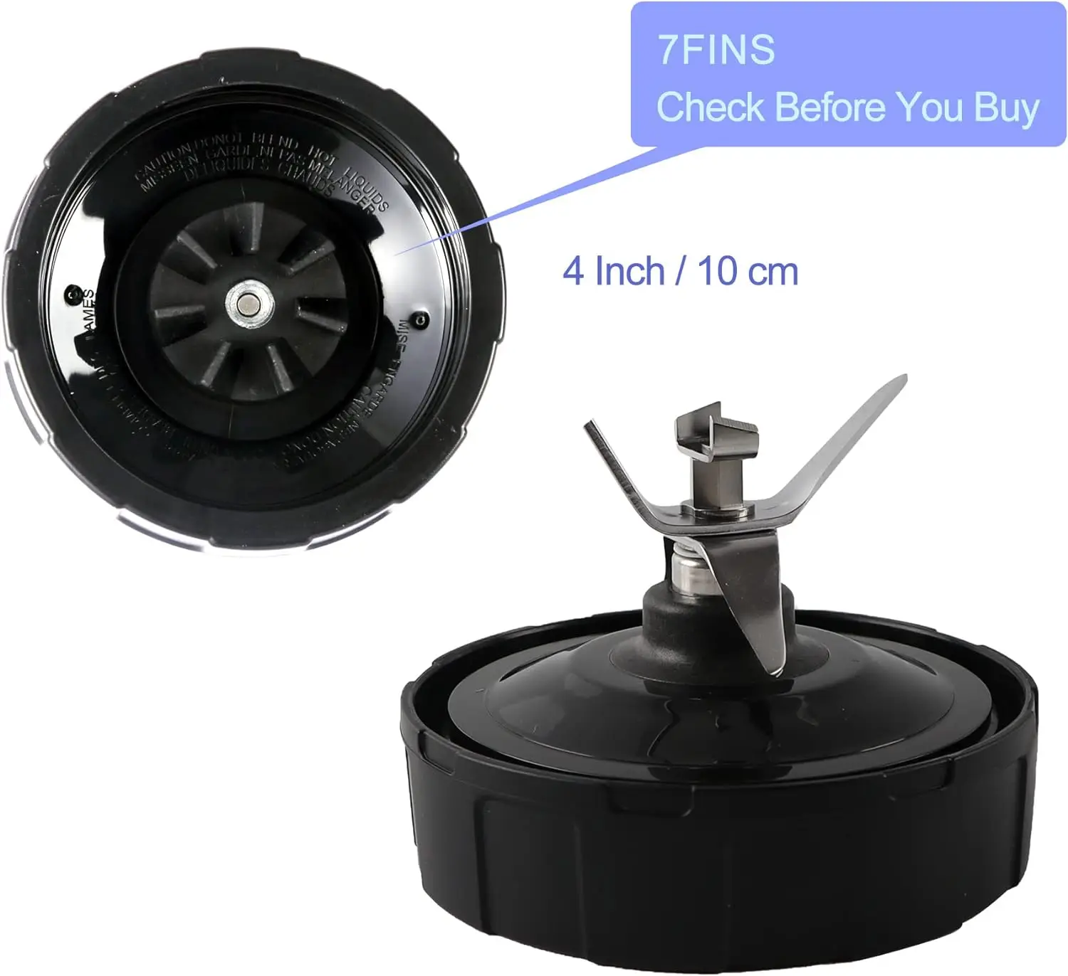 1-pack Extractor Blade Assembly 7 Fins Ninja Blender Replacement Parts Compatible with Ninja Blenders Auto iQ BL480 BL482 BL642 6