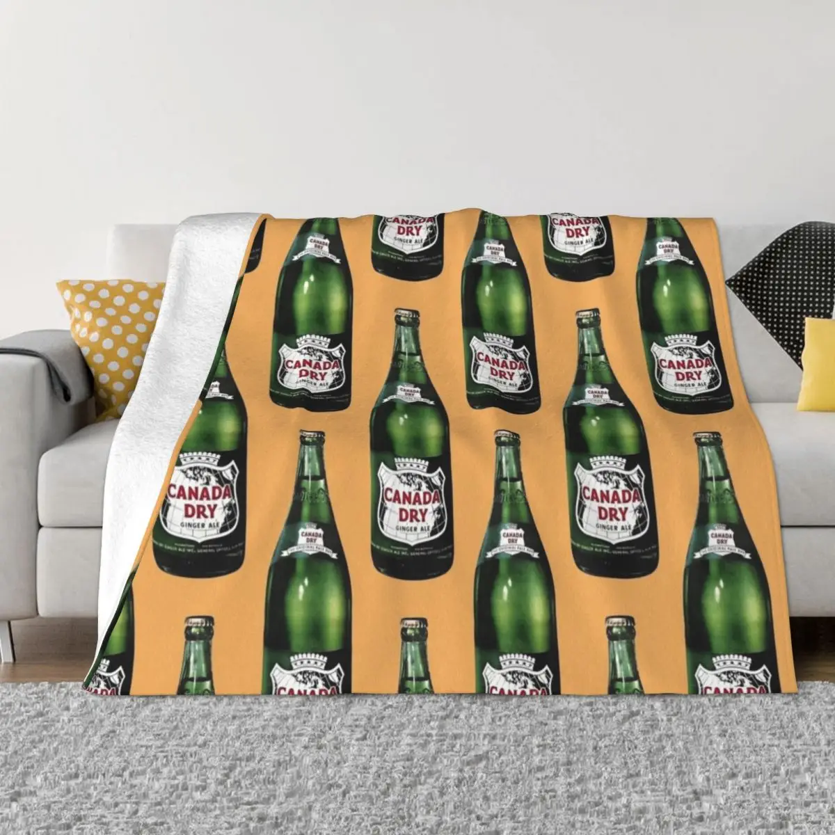 

Canada Dry Soda - Vintage style drawing Throw Blanket Soft Beds Summer Luxury Blankets