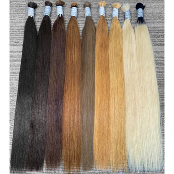 100% Real Virgin Human Hair Bulk Extension 1b 613 Blonde Hair Bulk 10a Weaving For Braiding Unprocessed No Weft Straight Hair 1