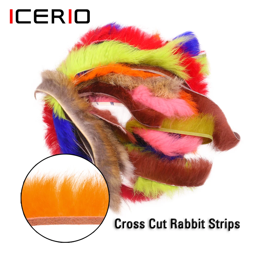 Icerio 2 Pz/Borsa Rabbit Zonker Strips Hare Hair Fur Fly Fishing Materiale Di Legatura/Hare Dubbing Fiber Per Bass Streamer Mosche Making