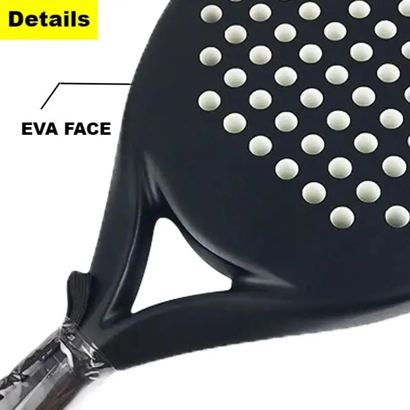 Carbon Fiber Beach Padel Tennis Racket Soft EVA Face Paddle Tennis Racquet Rackets with Paddle Bag Cover Heavy Tip Balance tennis racket,padel racket