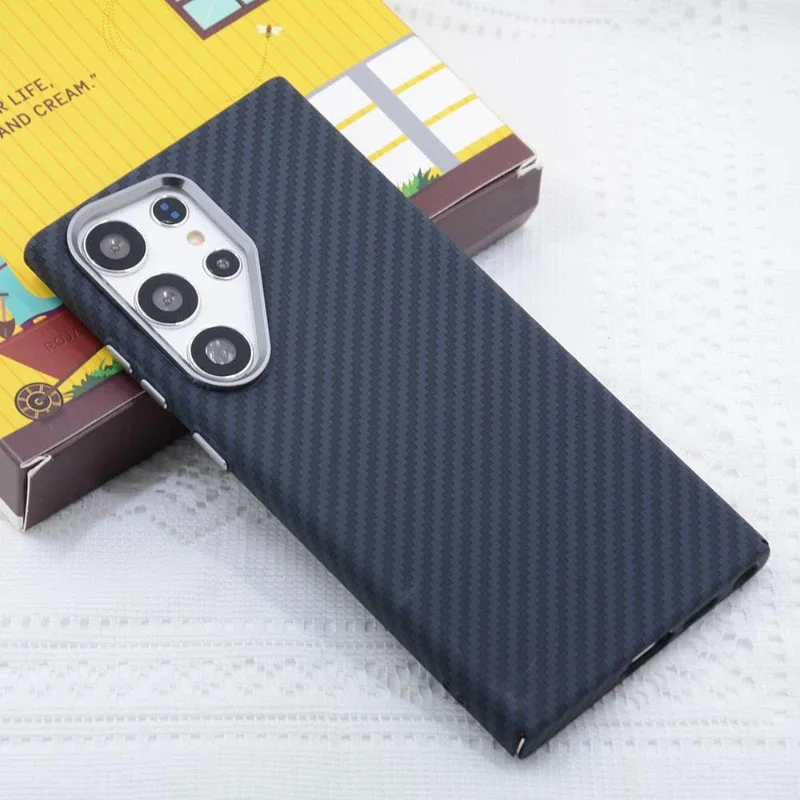 Carbon Fiber Texture Magnetic Alloy Camera Lens Case - Shockproof Protection Shell