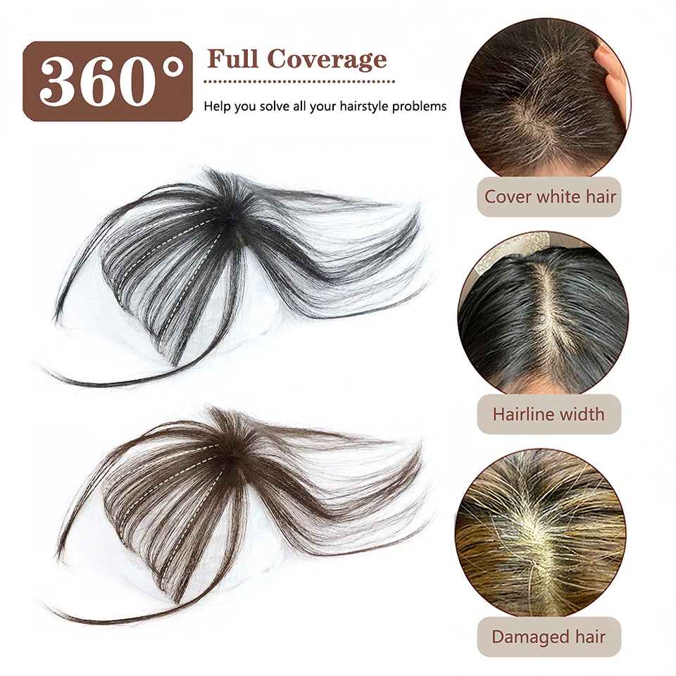 Synthetic Brown Clip In Hair Bangs For Women