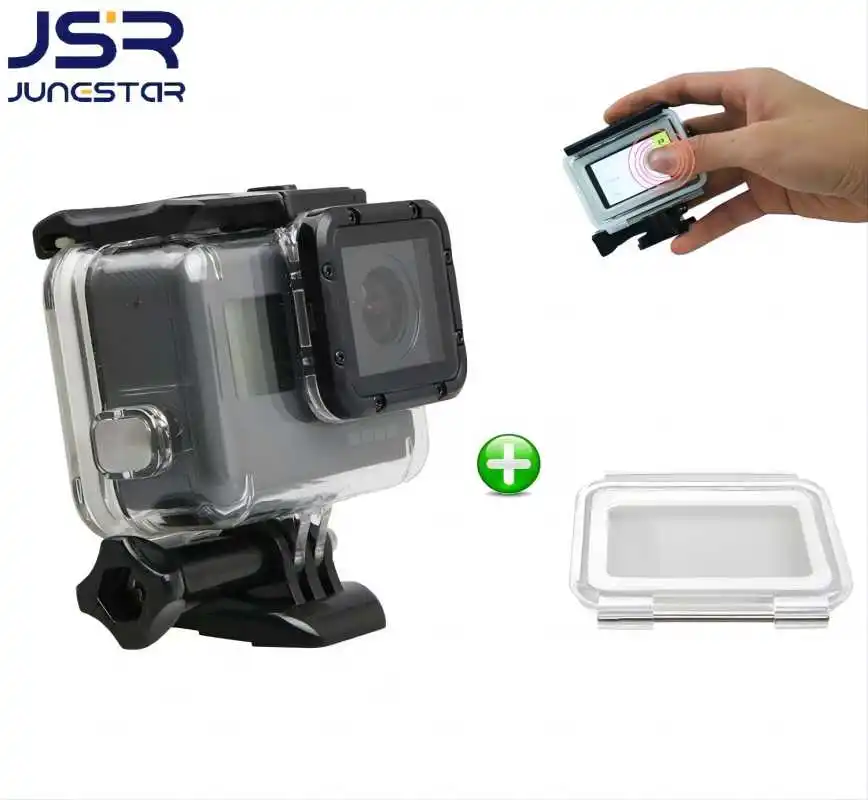 Custodia Impermeabile Custodia Subacquea 45M Protettiva + Touch Touchable Back Door Per Go Pro Hero 5 6 7 Accessori Neri