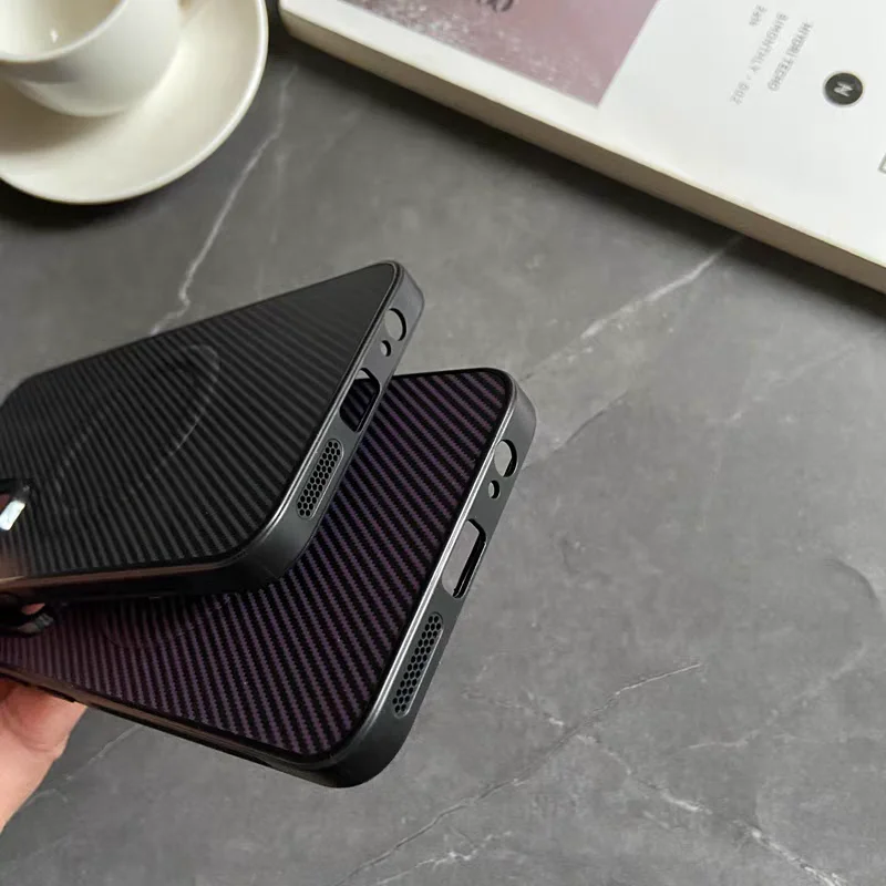 Magnetic Carbon Fibre Shockproof Phone Case - Protective Armor Design