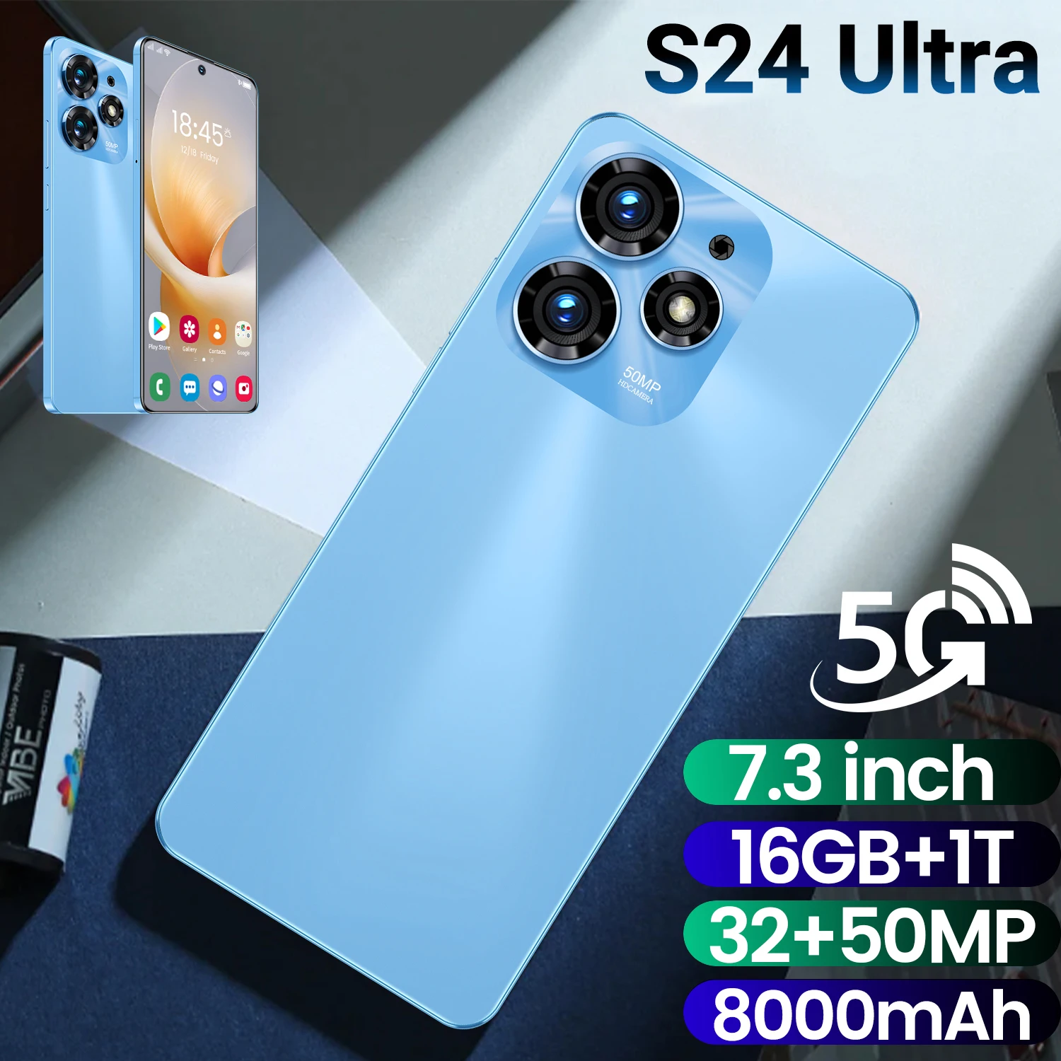 

Новый смартфон S24 Ultra, оригинальный телефон 7,3 HD, телефон Android, 16 ГБ + 1 ТБ, телефон с поддержкой двух Sim-карт, разблокированный мобильный телефон