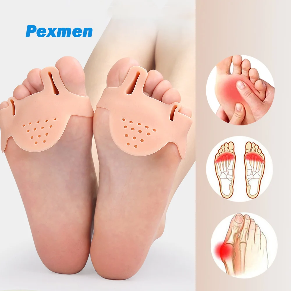 Pexmen 2Pcs Gel Metatarsal Cushion Pads Magnetic Toe Splitters for Hallux Valgus Forefoot Pads Shock Absorption & Pain Relief obduktion pain chronicles 1 cd