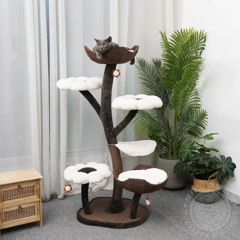

Flower Cat Tree Tower Training Climbing Supplies Pet Rest Entertainment Accessories Indoor Large Small Animal Sports Supplies