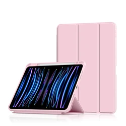 AJIUYU Premium Leather Smart Tablet Cover for Pro12.9 2018-2022 (Pink)