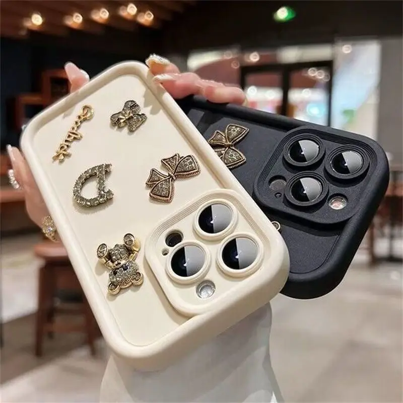3D Metal Bear Soft Silicone Phone Case Cover