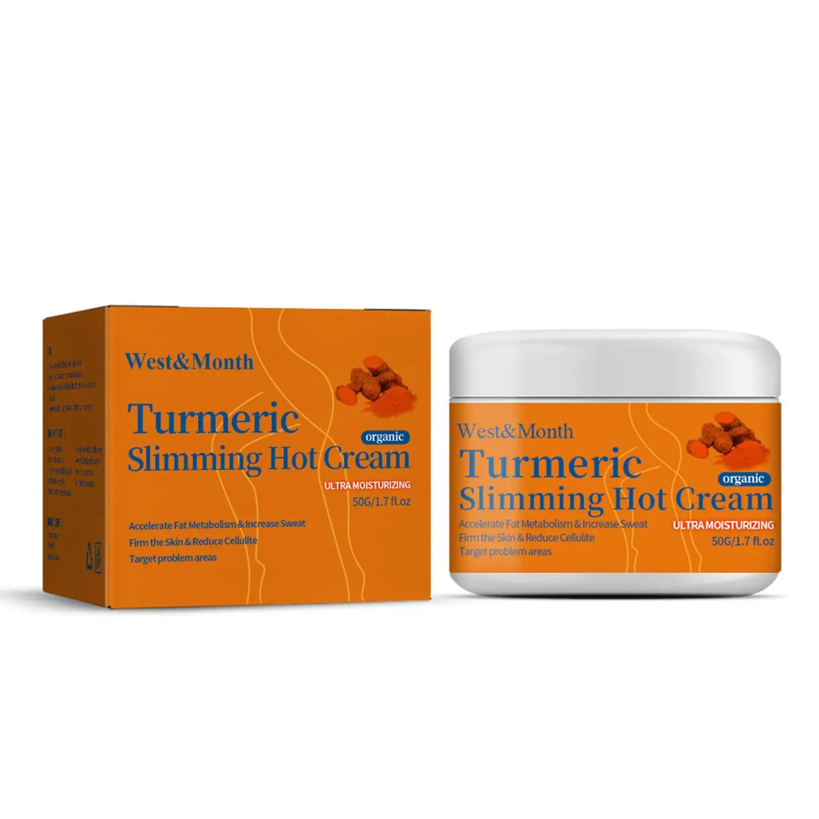 50g Turmeric Slimming Hot Cream Ginger Fat Reduction Burning Cream Loss