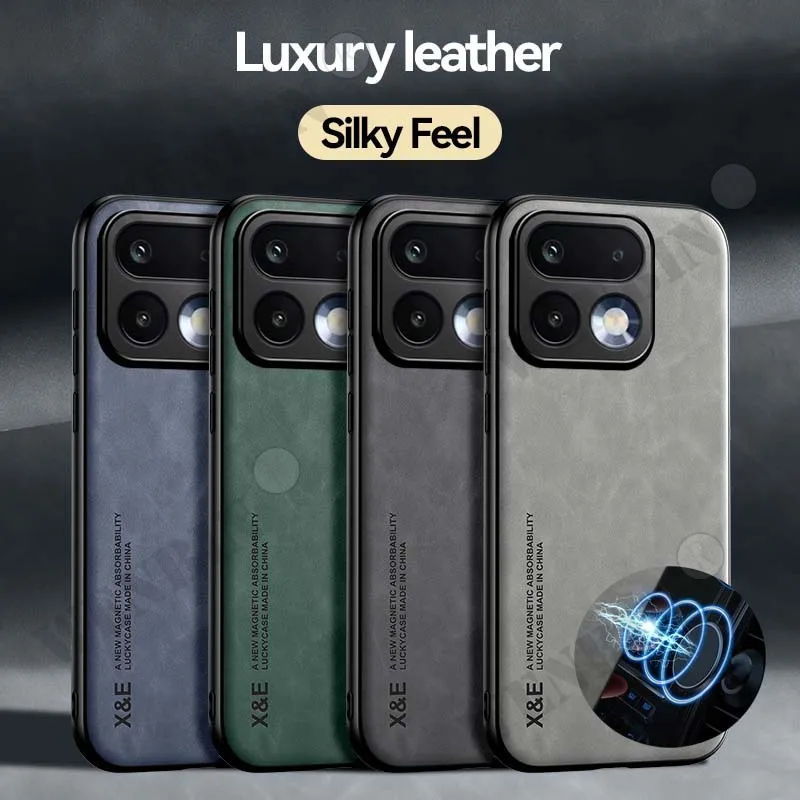 Luxury Leather Case with Metal Plate Support and Car Holder