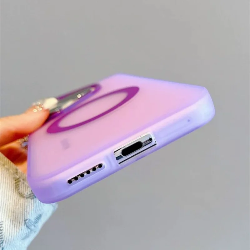 Magsafe Matte Translucent Candy Color Magnetic Shockproof Case - Hard PC Cover