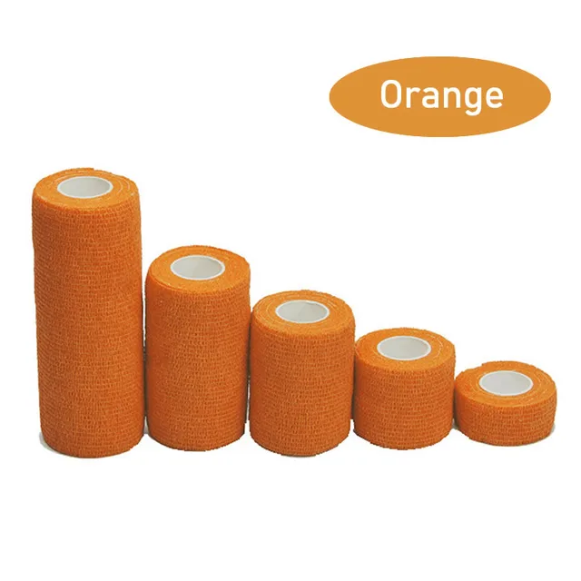 1 Rolls First Aid Self Adherent Cohesive Bandages Sports Tape for Wrist Ankle Sprains & Swelling Width 2.5-15cm Rainbow Colors Orange