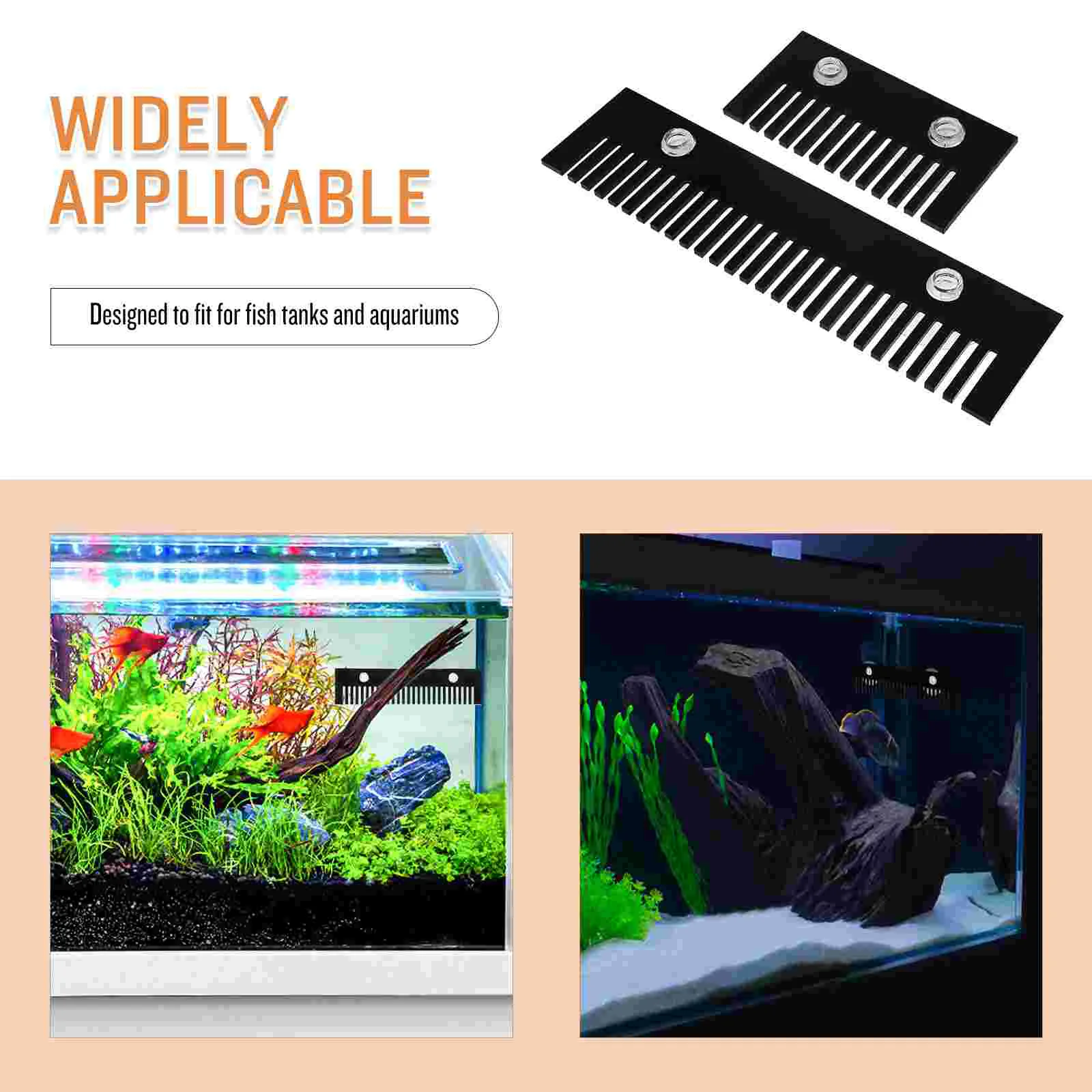 2 Pcs Black Acrylic Overflow Comb For Fish Tank Prevent Overflow Aquarium Supply Pet Products Aquatic Equipment