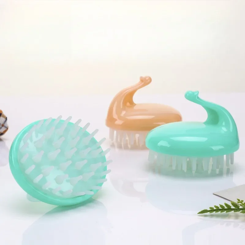 Silicone Shampoo Brush for Baby Infant Bathing Soft Silicone Boys Kids Shower Brush Head Hair Washing Massage Brushes Wipe Comb