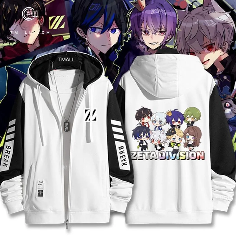 Zeta Division T Hooded Open Cardigan Sweatirt Jaet Youth Faion Summer Casual Long Sve Anti-Stain Clothing