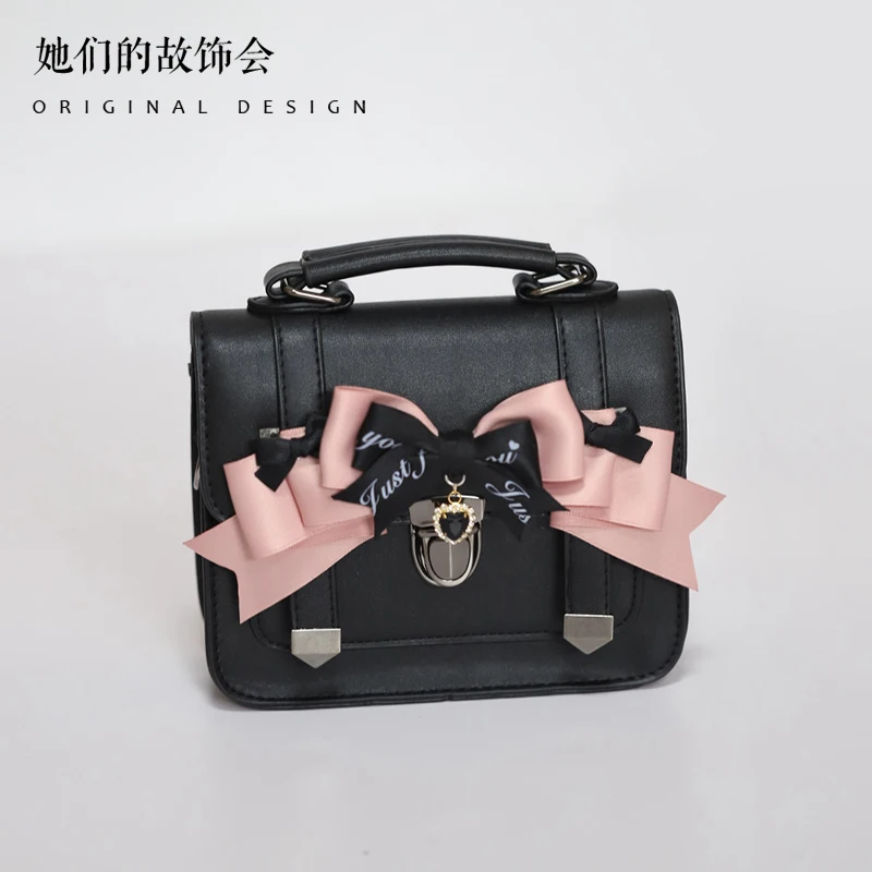 Mine Mass-Produced Japanese Style Ladies' Handbag Girl Bow JK Uniform Bag Female Fashion 2023 New Heart Shape Bags for Women