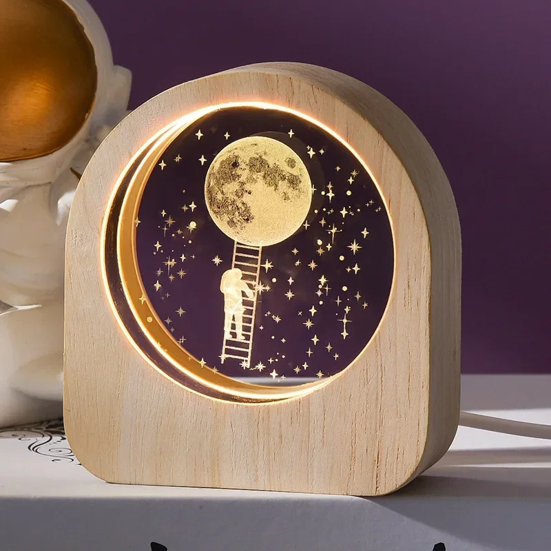 Engraved 3D Crystal Glass Solar System Desktop Decoration Gift