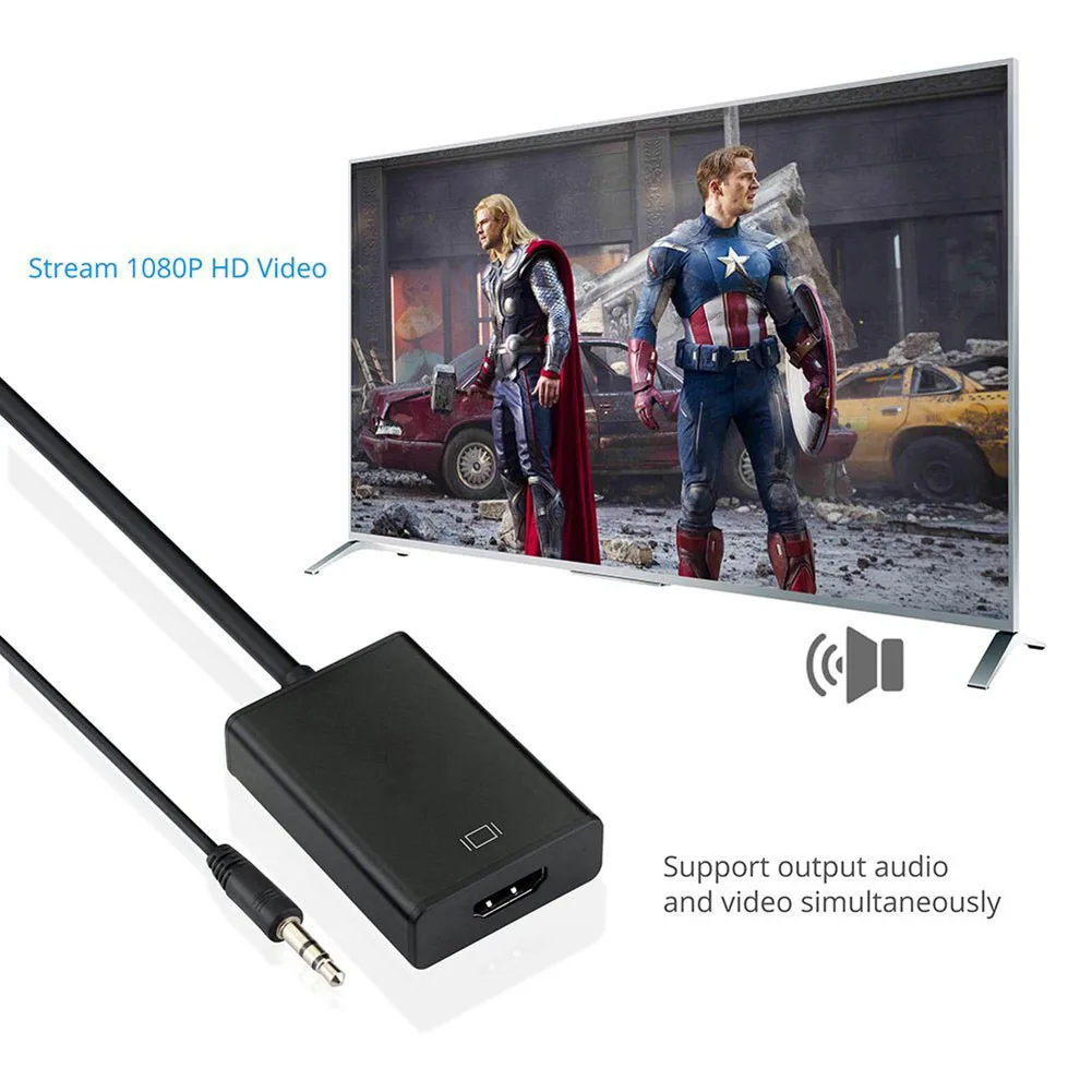 Кабель-преобразователь VGA-HDMI кабель папа-папа 1080P для компьютера/настольного