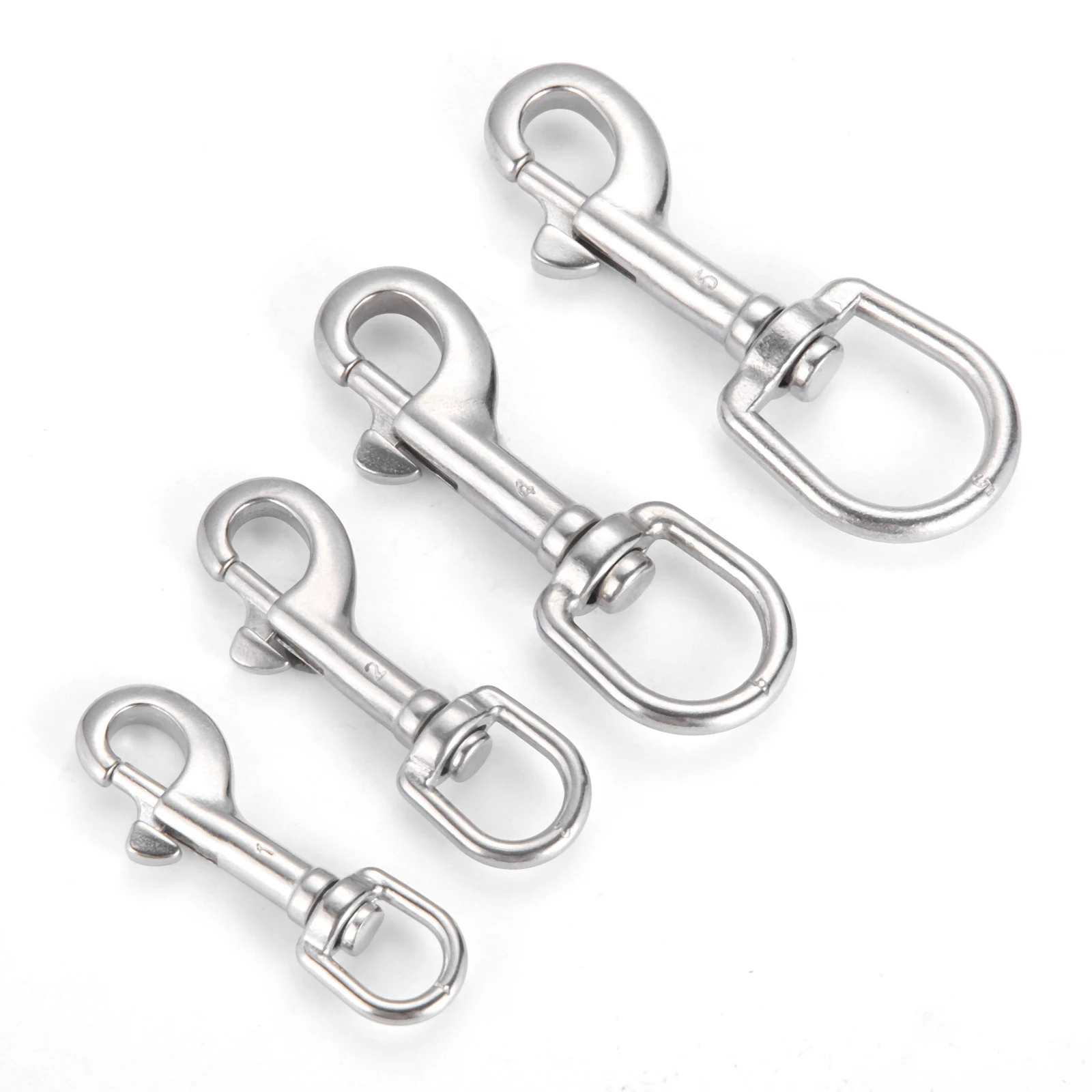 Swivel-Eye Bolt Snap Hook Marine Grade 316 Stainless Steel Rotate Oval Ring  Spring Loaded 65mm