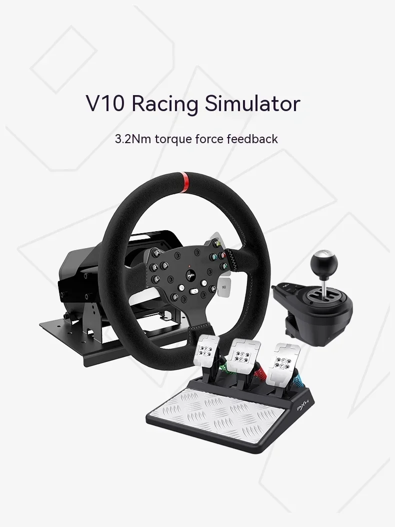 Original Pxn V10 Steering Wheel Gaming Controller Wired Force 900 Rotation Game Steering Wheel For Ps3/Ps4/Switch/Xbox Man Gifts