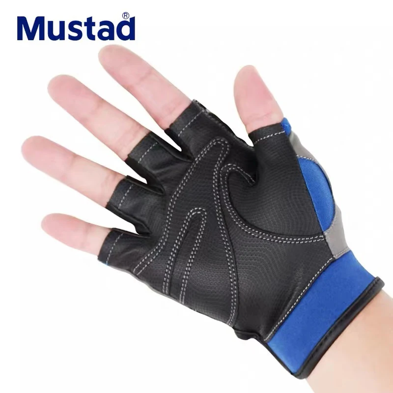 Mustad Fishing Gloves Men Lightweight Half-finger Sun Protection - Main Image