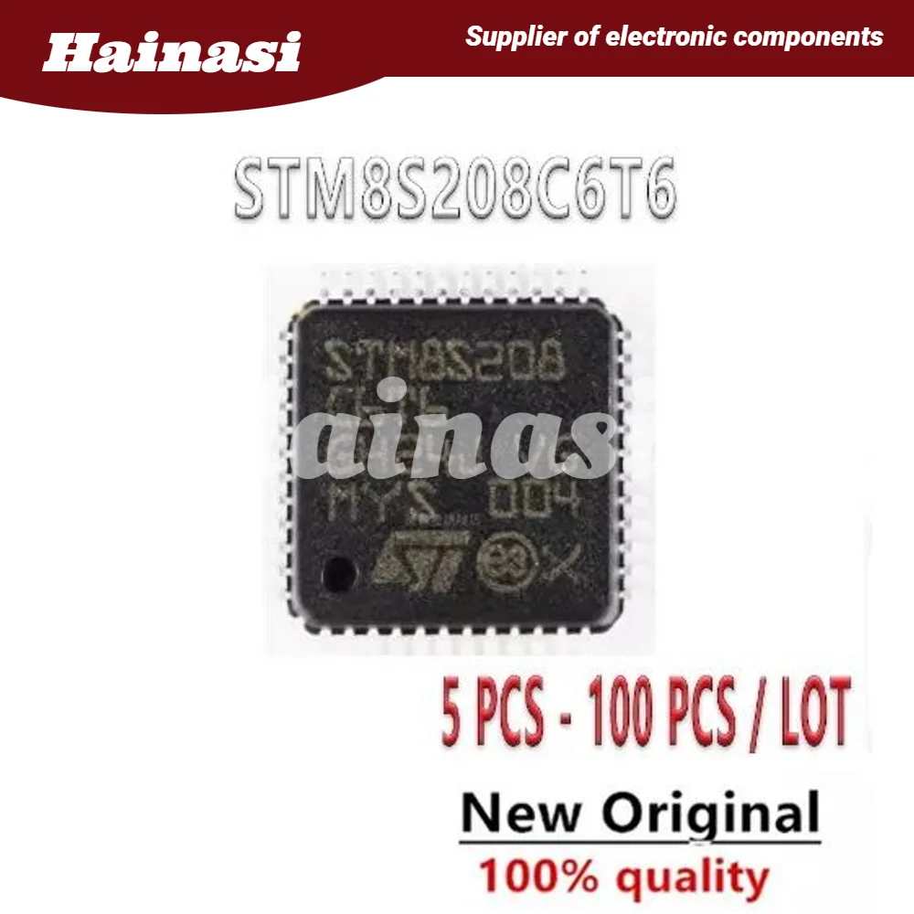 

(5 шт.) 100% STM8S208C6T6 Φ 8-битный микроконтроллер-микросхема MCU IC