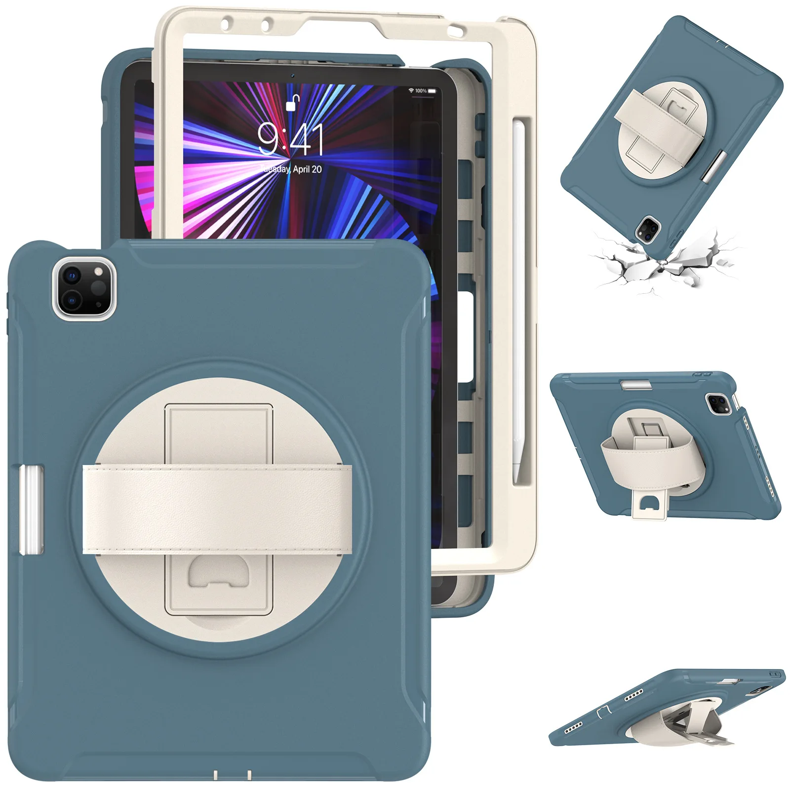 Rugged Shockproof Kickstand Handle Case