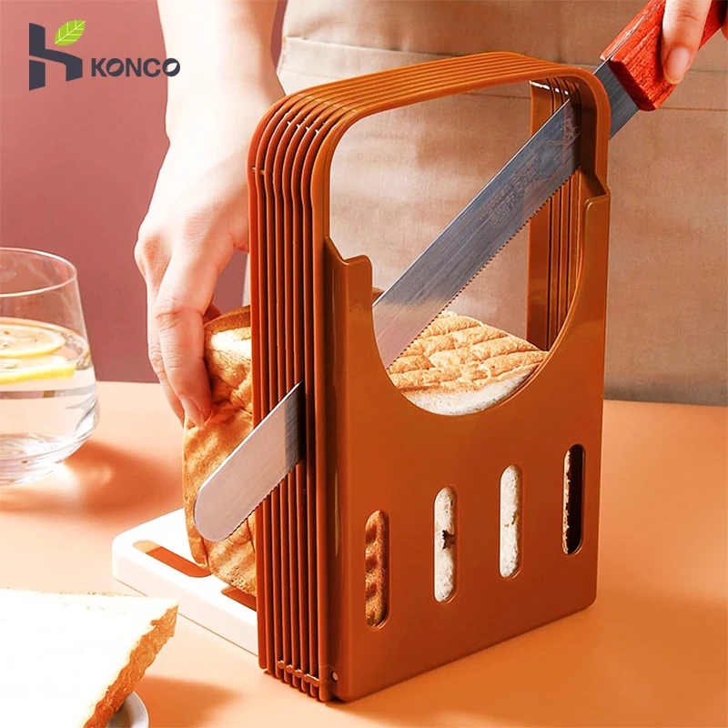 

Adjustable Bread Slicer Toast Bread Slicer Stand Baking Tool Kitchen Sandwich Slicing Guide Foldable Tools with 4 Thickness